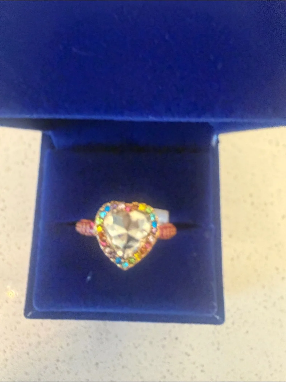 Kurt Geiger heart rainbow ring! New in box! 9